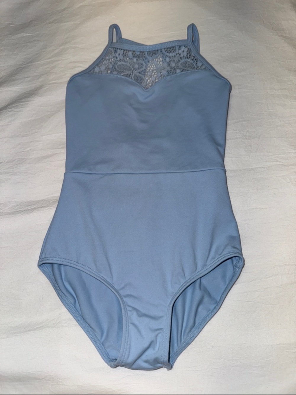 Mirella Light Blue Lace  Dance Leotard